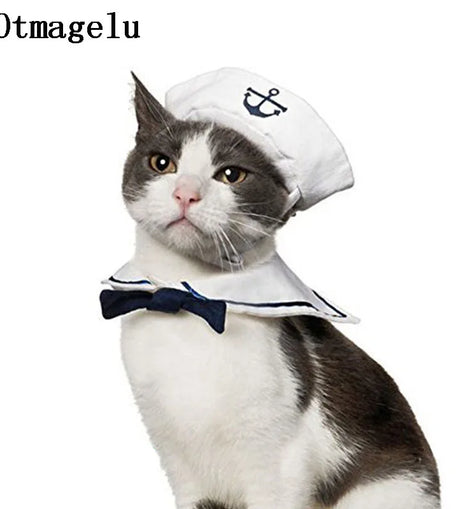 Funny Pet Cat Costumes Cat  Apparel Clothes For Halloween Christmas Cosplay Navy Sailor Costumes Jacket Cloak Dog Accessories