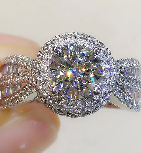 Elegant Luxury Statement Ring Classic Bridal Index Finger Ring Fashion Jewelry