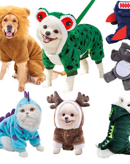 Cross-Border Pet Dog Clothes, Cat Autumn and Winter Four-Legged Cotton Coat, Cartoon Transformation Clothing, Cat Clothing, Dog Clothing Supplies