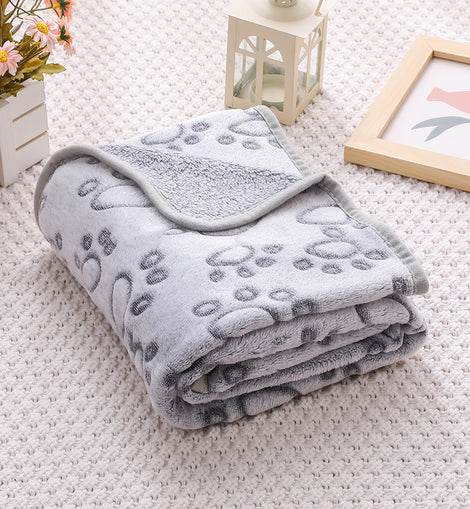Cross-border pet blanket mat cat and dog flannel blanket autumn and winter warm blanket pet sleeping mat wholesale