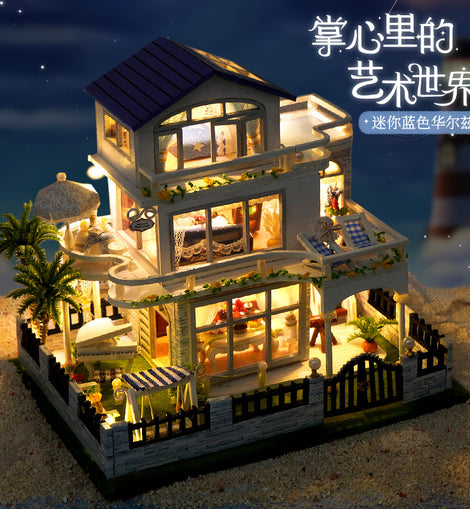 Tianyu DIY Hand-Assembled Mini Model Cabin Wooden House Toy Luminous Birthday Gift Wholesale Stereo