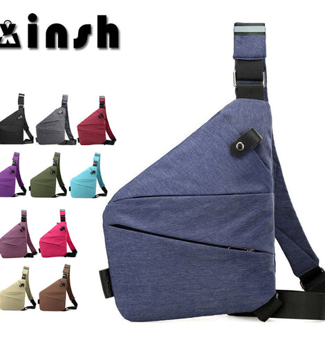 Right shoulder gun bag cross-border wholesale nylon chest bag men's lightweight simple large capacity messenger bag casual close-fitting shoulder bag