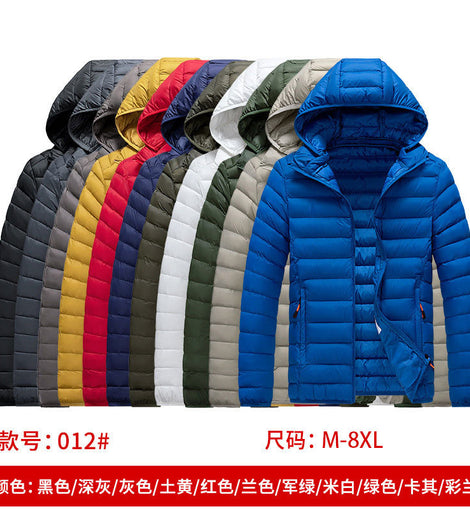 Cross-Border Exclusive Supply for Amazon: Men's 2026 Winter Jacket, Slim Fit, Lightweight Cotton Coat, Thin Multi-Color Quilted Cotton Clothing