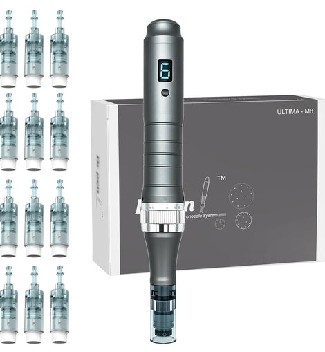 Derma Pen M8 Micro Needling Dermapen Kit for Skin Care with 12 Pcs Pins 0.25mm