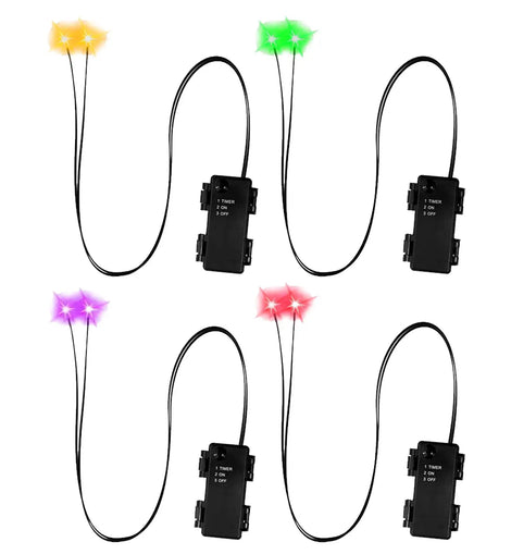 Glowing Eyes Halloween Decor with Timer LED Light Up Props for Skulls Pumpkins Tombstones Masks Halloween Party Decorations